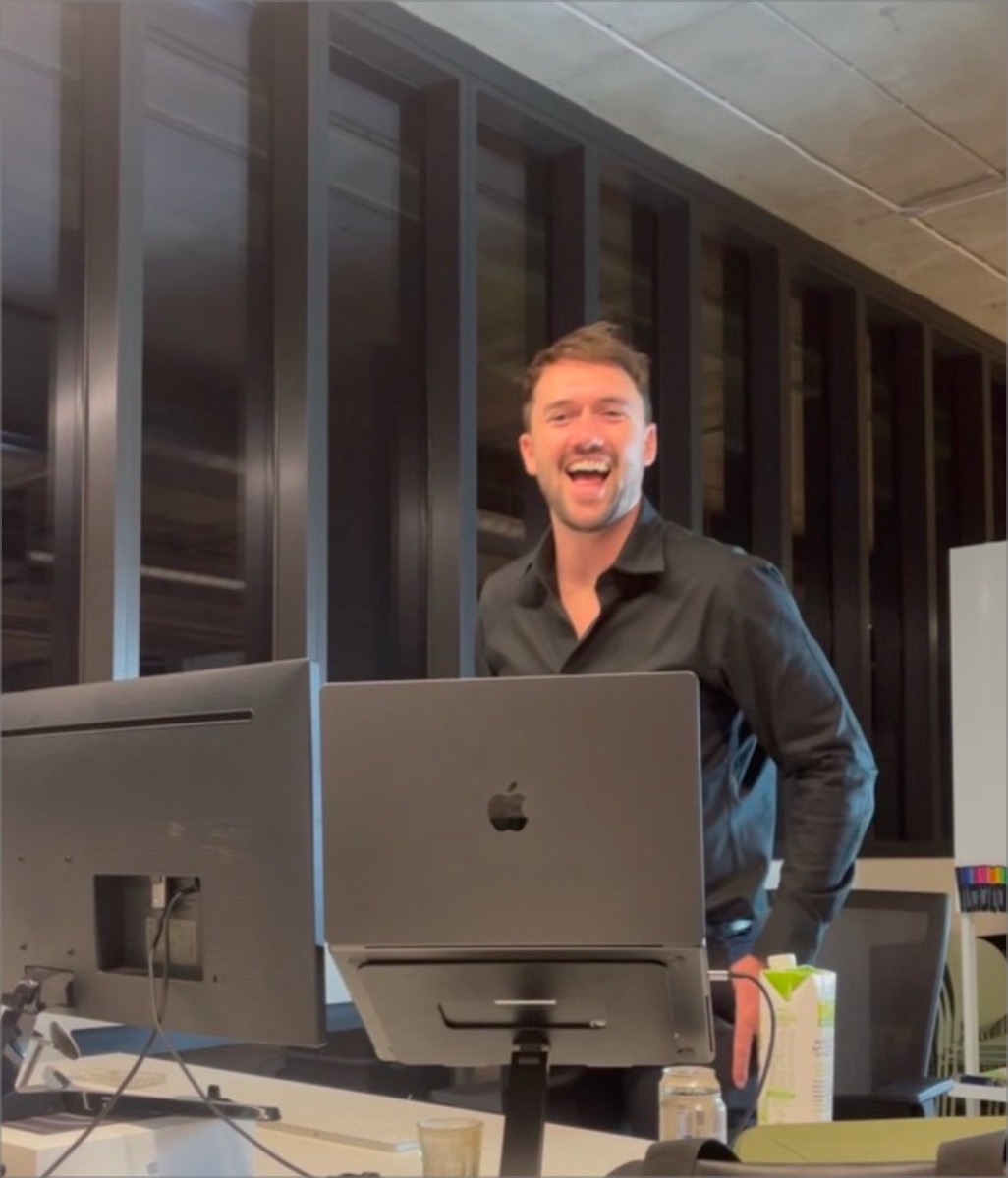 Ben at his desk during the A Current Affair story